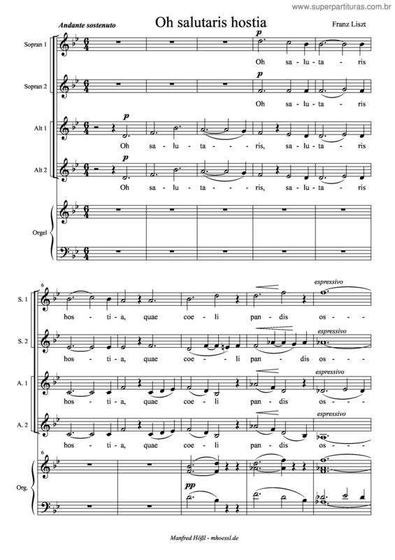 Partitura da música O salutaris hostia I