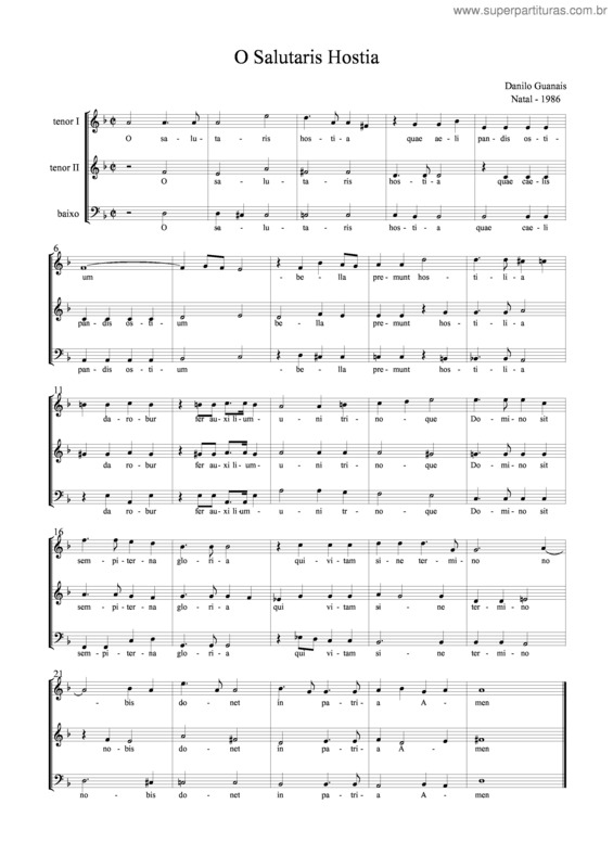 Partitura da música O Salutaris Hostia v.2