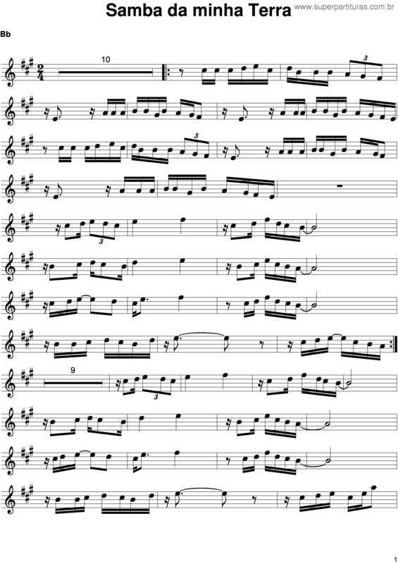 Partitura da música O Samba Da Minha Terra