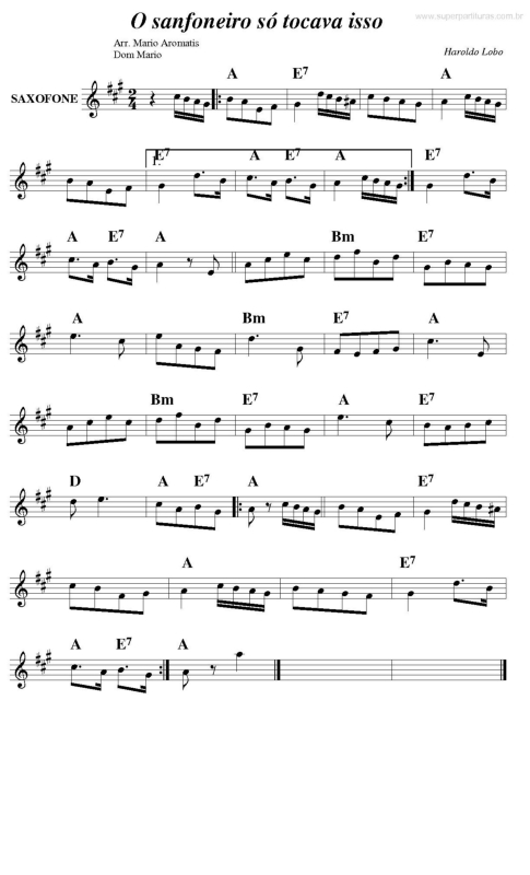 Partitura da música O Sanfoneiro só Tocava Isso v.2