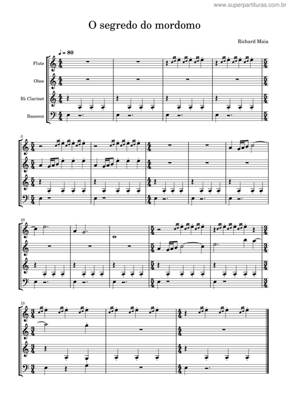 Partitura da música O Segredo Do Mordomo