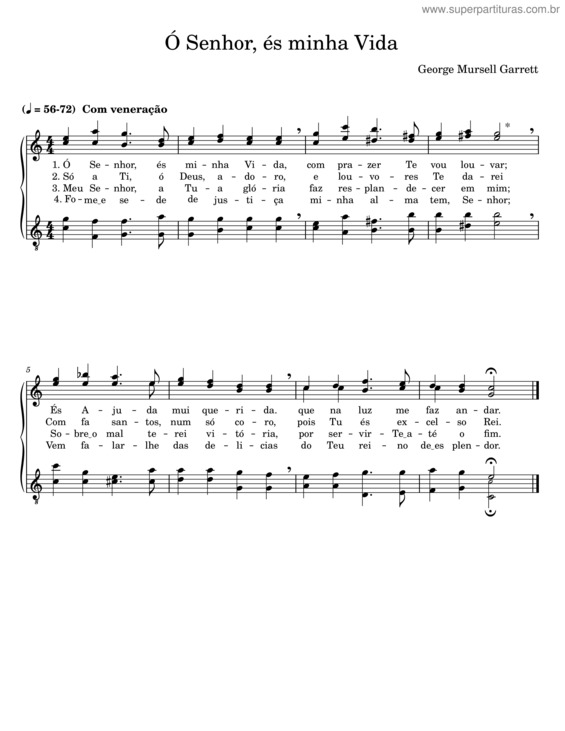 Partitura da música Ó Senhor, És Minha Vida – George Mursell Garrett