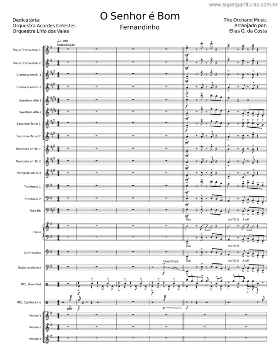 Partitura da música O Senhor É Bom – Fernandinho