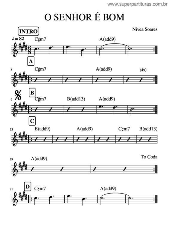 Partitura da música O Senhor É Bom v.4