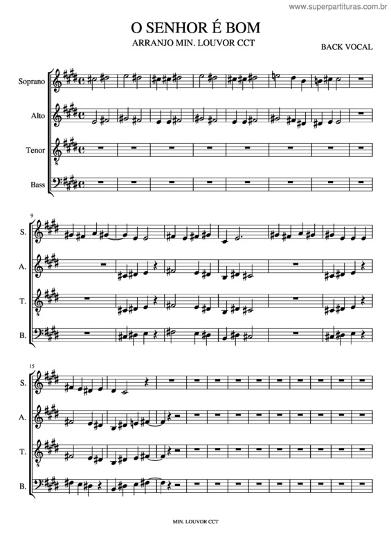 Partitura da música O Senhor É Bom v.5