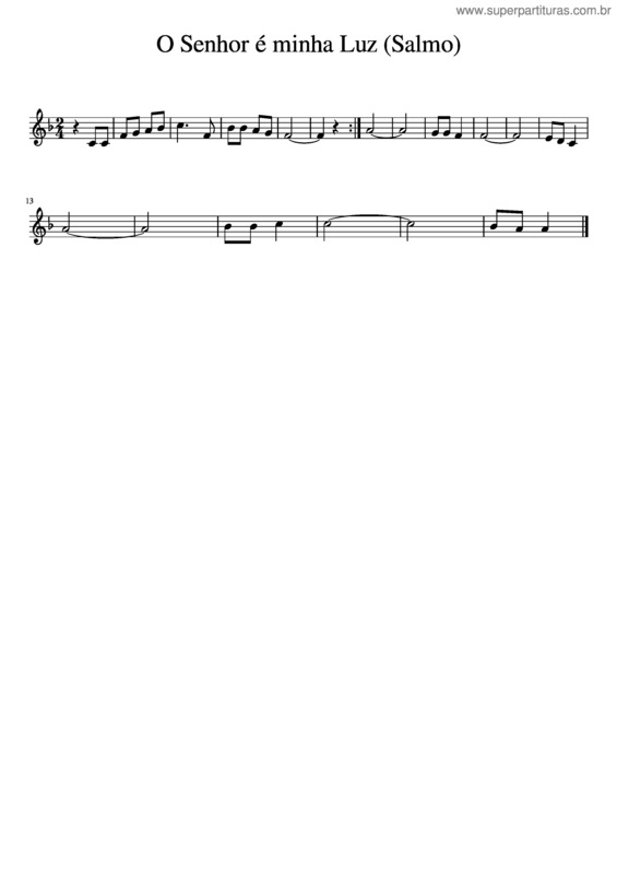 Partitura da música O Senhor É Minha Luz