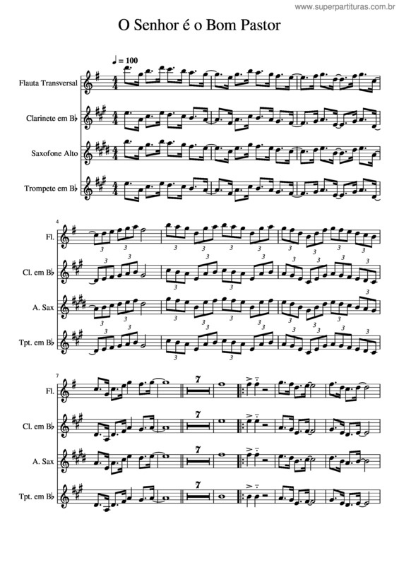 Partitura da música O Senhor É O Bom Pastor v.2