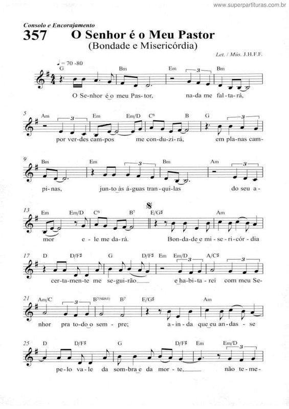 Partitura da música O Senhor É O Meu Pastor v.3