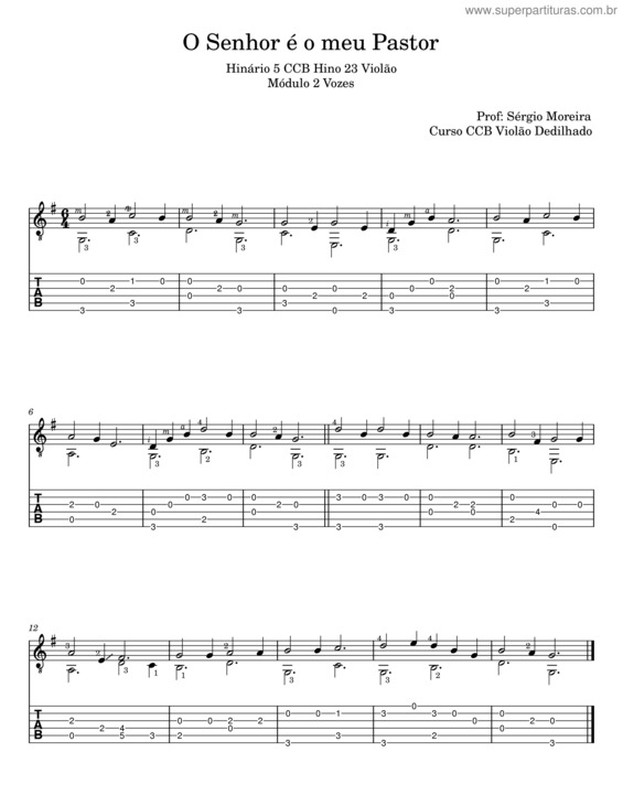Partitura da música O Senhor É O Meu Pastor v.7