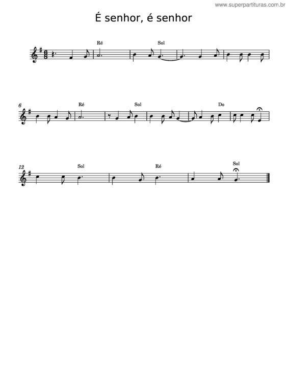 Partitura da música O Senhor É Rei – Misc Praise Songs