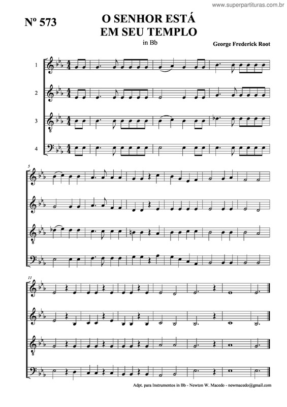 Partitura da música O Senhor Está Em Seu Templo