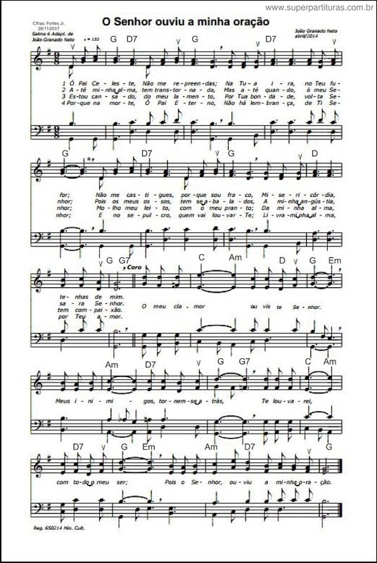 Partitura da música O Senhor Ouviu A Minha Oração