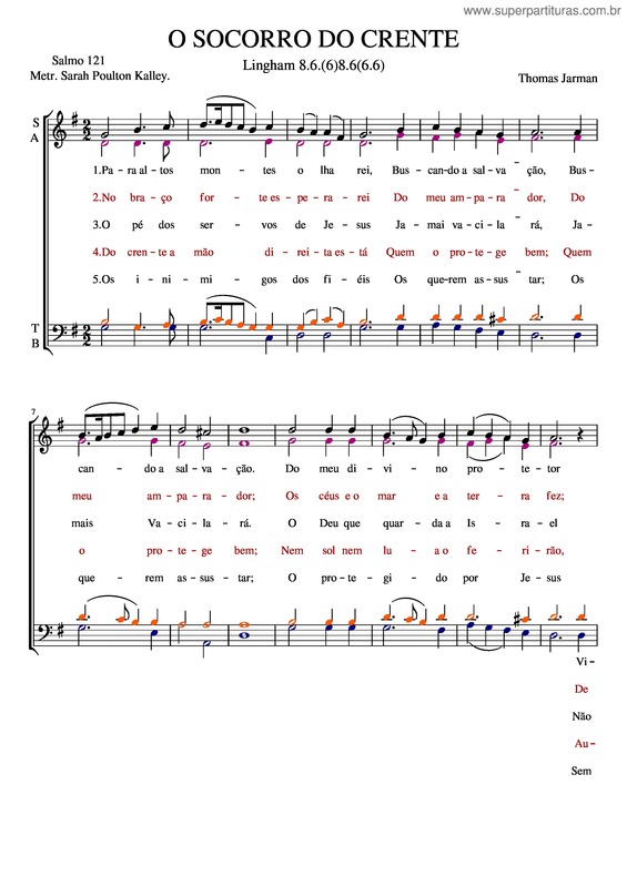 Partitura da música O Socorro Do Crente