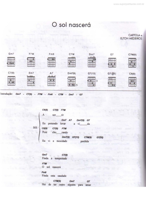 Partitura da música O Sol Nascerá