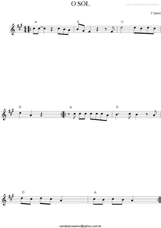 Partitura da música O Sol v.2