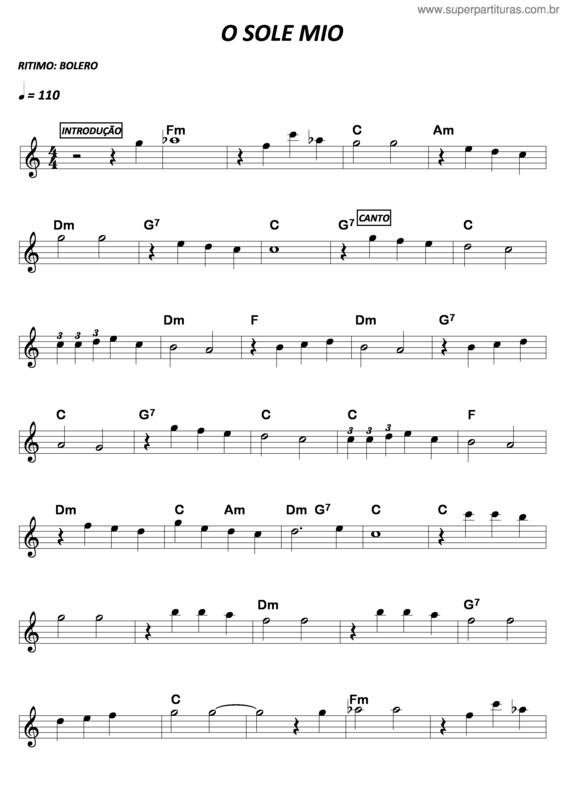 Partitura da música O Sole Mio v.10