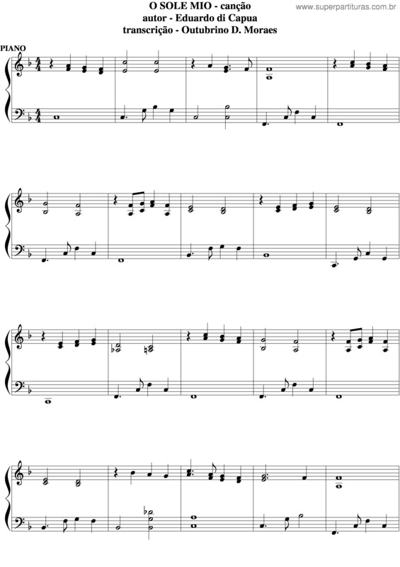 Partitura da música O Sole Mio v.5