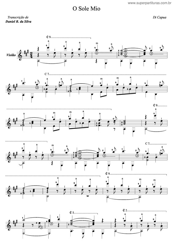 Partitura da música O Sole Mio v.7