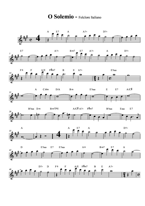 Partitura da música O Sole Mio v.8