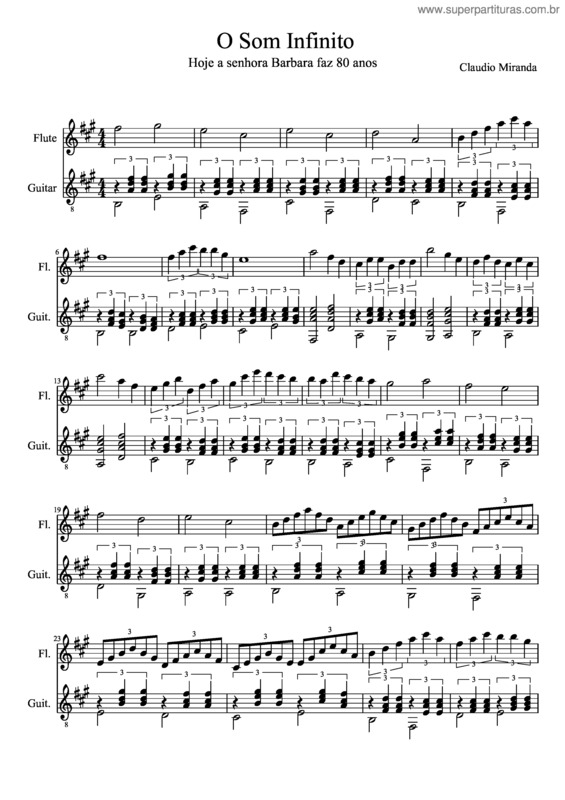 Partitura da música O Som Infinito