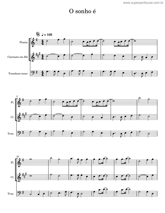 Partitura da música O Sonho É