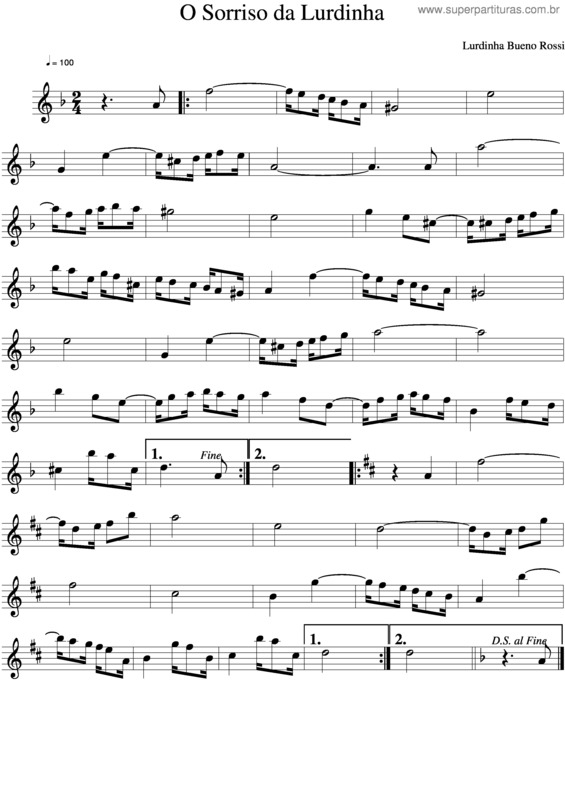 Partitura da música O Sorriso Da Lurdinha