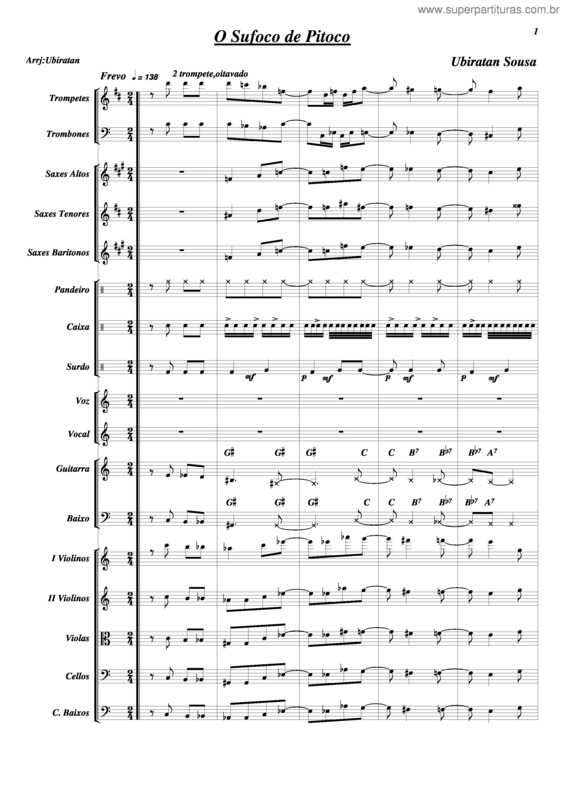 Partitura da música O Sufoco De Pitoco v.2