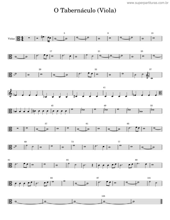 Partitura da música O Tabernáculo v.2
