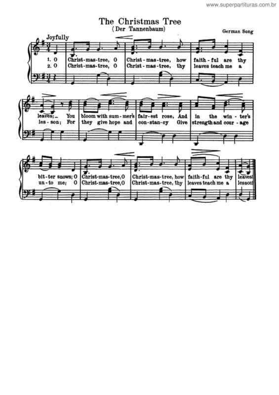 Partitura da música O Tannenbaum v.2