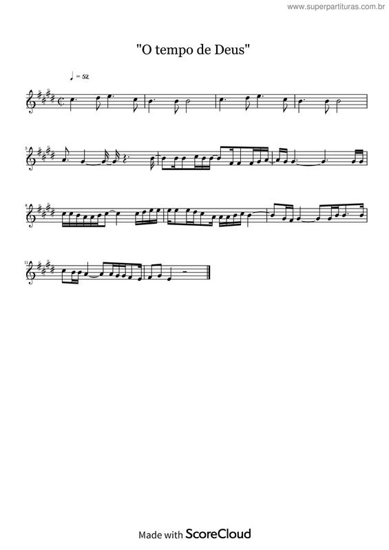 Partitura da música O Tempo De Deus v.2