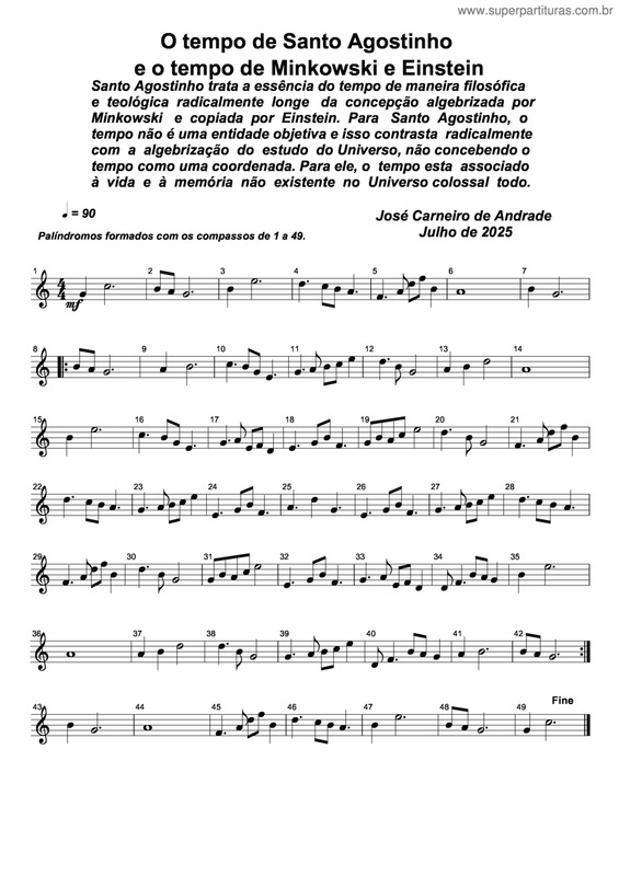 Partitura da música O Tempo De Santo Agostinho E O Tempo De Minkowski E Einstein