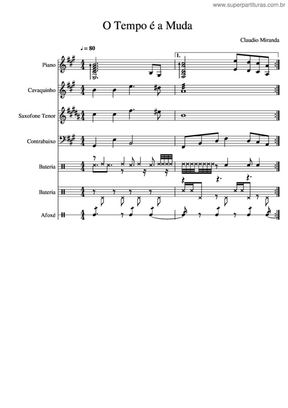Partitura da música O Tempo É A Muda