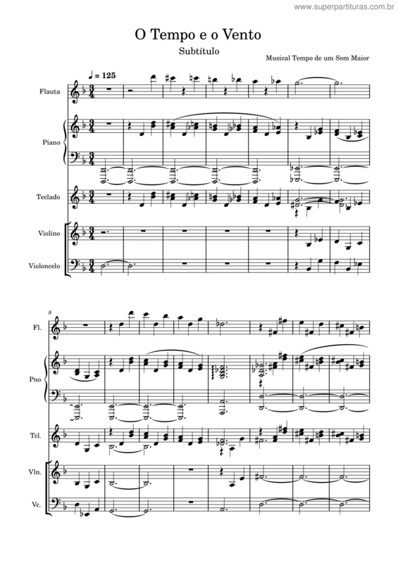 Partitura da música O Tempo E O Vento