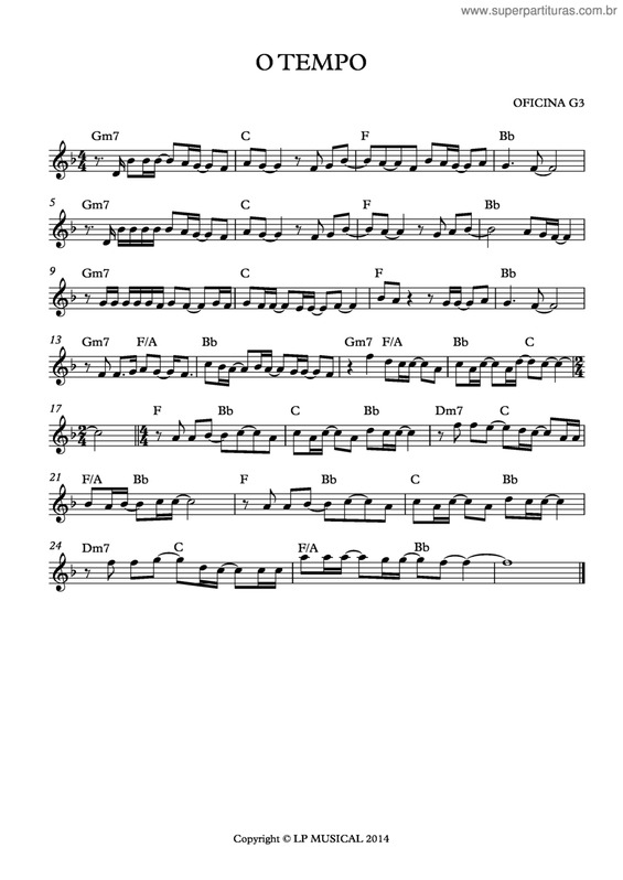 Partitura da música O Tempo v.2