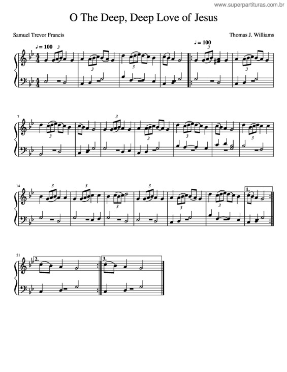 Partitura da música O The Deep, Deep Love Of Jesus v.3