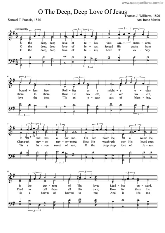 Partitura da música O The Deep, Deep Love Of Jesus