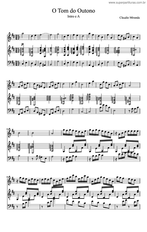 Partitura da música O Tom Do Outono