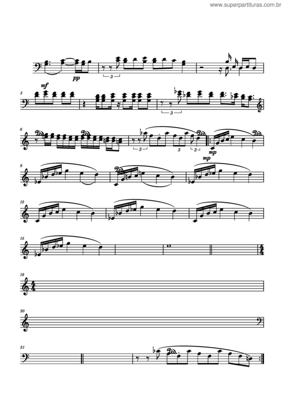 Partitura da música O Trem Azul – Milton Nascimento