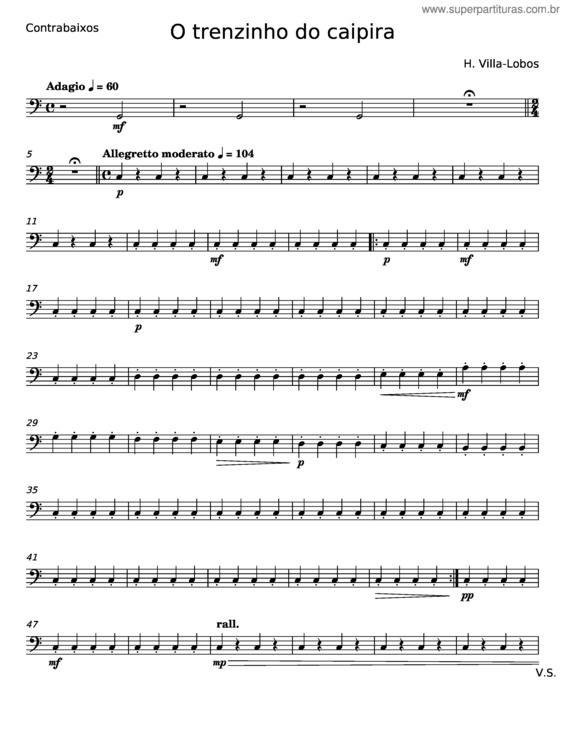 Partitura da música O Trenzinho Do Caipira – Heitor Villa–Lobos v.5