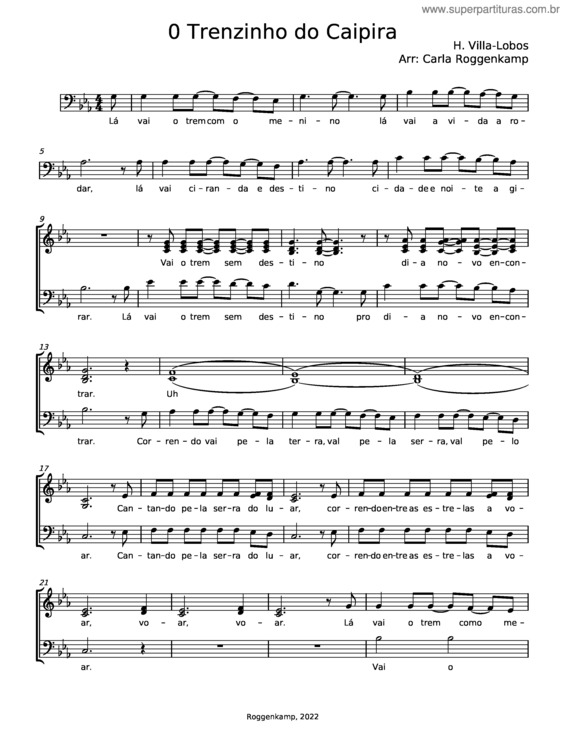 Partitura da música O Trenzinho Do Caipira – Heitor Villa–Lobos
