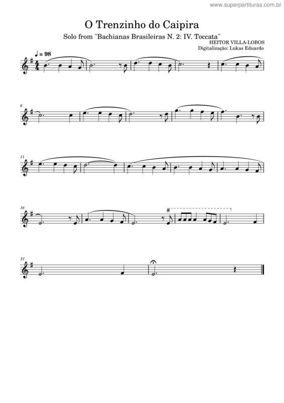 Partitura da música O Trenzinho Do Caipira–Solo