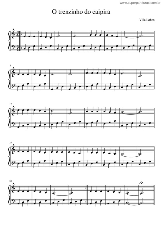 Partitura da música O Trenzinho Do Caipira v.3