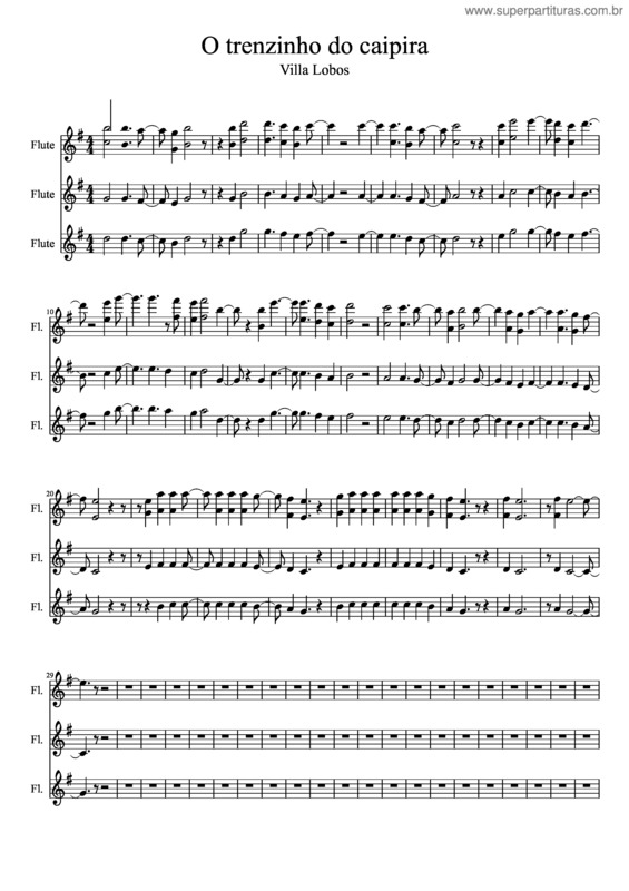 Partitura da música O Trenzinho Do Caipira v.4