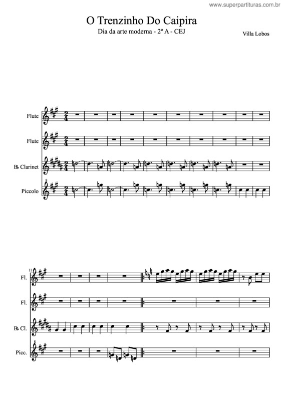 Partitura da música O Trenzinho Do Caipira v.5