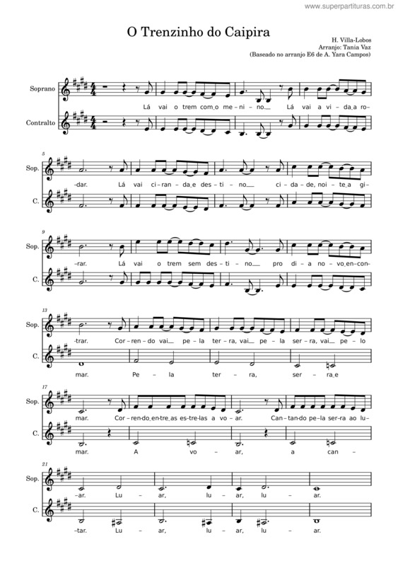 Partitura da música O Trenzinho Do Caipira v.7