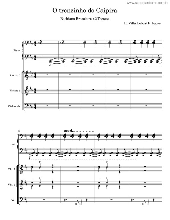 Partitura da música O Trenzinho Do Caipira v.8