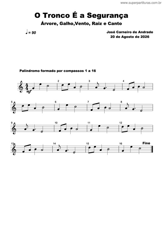 Partitura da música O Tronco É A Segurança