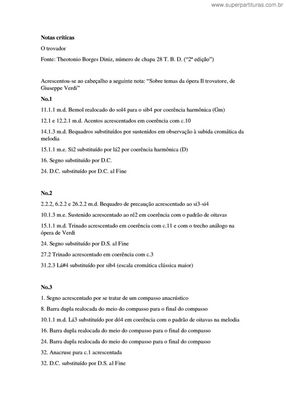 Partitura da música O trovador v.3