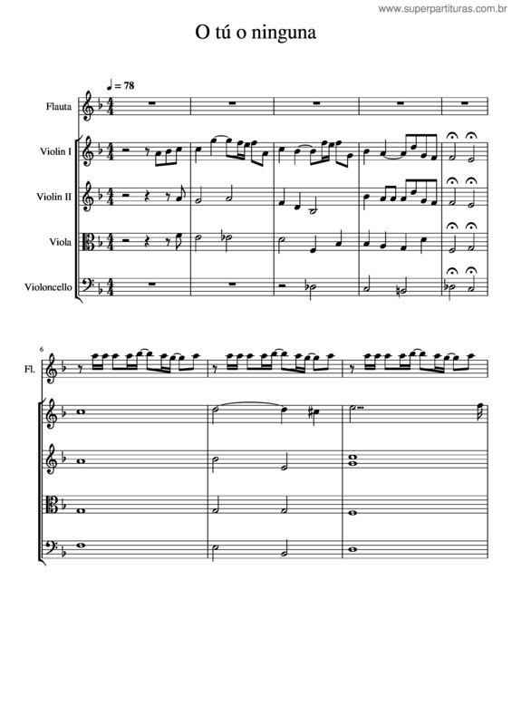 Partitura da música O Tú O Ninguna – Luis Miguel