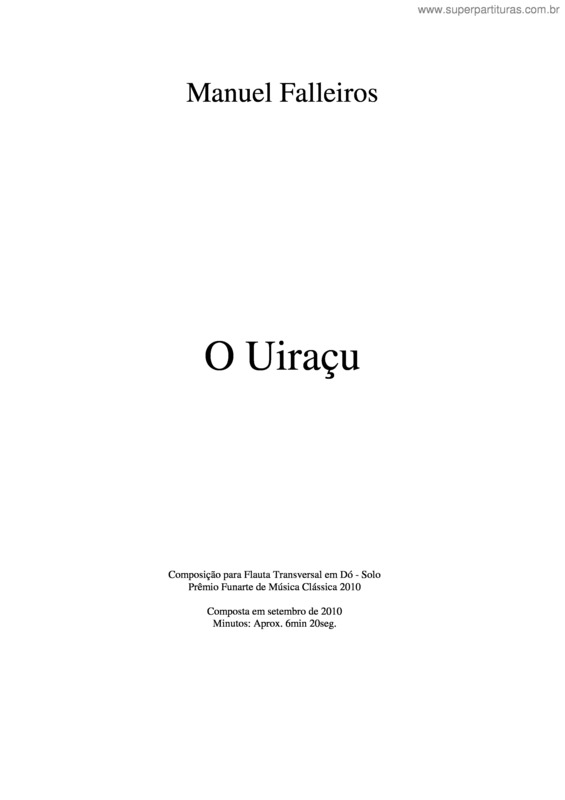 Partitura da música O Uiraçu